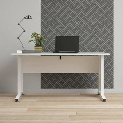 DMORA Bürotisch - Weiß - Modern, Langlebig, Leicht zu Reinigen DMORA Bürotisch - Weiß - Modern, Langlebig, Leicht zu Reinigen