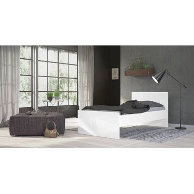 Estructura de cama Dmora - 96x80x196.6cm - Blanco brillante Estructura de cama Dmora - 96x80x196.6cm - Blanco brillante