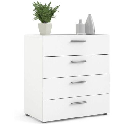 Cómoda blanca DMORA de cuatro cajones - Cómoda Cómoda blanca DMORA de cuatro cajones - Cómoda