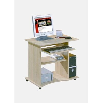 DMORA Mini Ufficio con Ruote - Finitura Rovere - 80x50x75cm DMORA Mini Ufficio con Ruote - Finitura Rovere - 80x50x75cm
