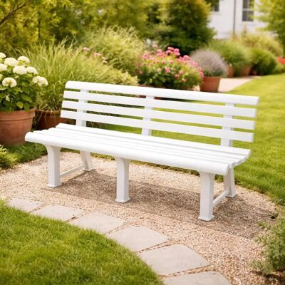 Banque de Jardin DMORA Pomezia - Plastique Résistant, 145x49x74cm - Publicité Banque de Jardin DMORA Pomezia - Plastique Résistant, 145x49x74cm - Publicité