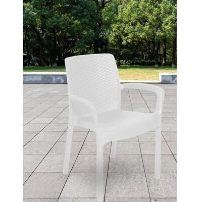 Sedia da giardino DMORA Torino - Effetto rattan impilabile - Italia Sedia da giardino DMORA Torino - Effetto rattan impilabile - Italia