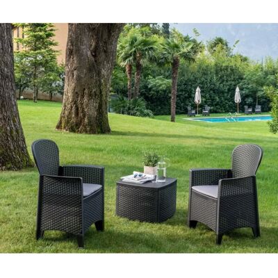 Set da Giardino Napoli Dmora - Effetto Rattan, Made in Italy Set da Giardino Napoli Dmora - Effetto Rattan, Made in Italy