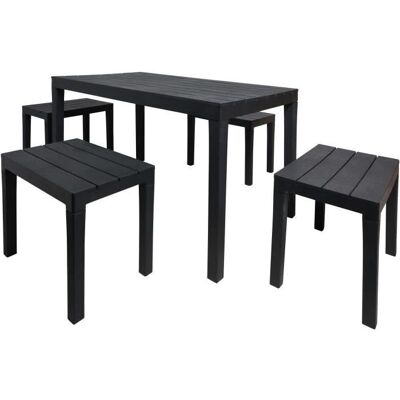 Set Giardino Sanremo DMORA - Tavolo Rettangolare con 4 Panche - Interno Esterno Set Giardino Sanremo DMORA - Tavolo Rettangolare con 4 Panche - Interno Esterno