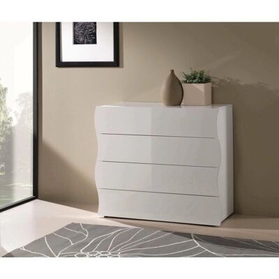DMORA Gabinete Moderno Blanco con 4 Cajones - Mueble DMORA Gabinete Moderno Blanco con 4 Cajones - Mueble