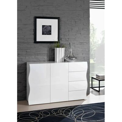 DMORA Credenza Ondulata - Diseño Ondulado Blanco - Credenza DMORA Credenza Ondulata - Diseño Ondulado Blanco - Credenza