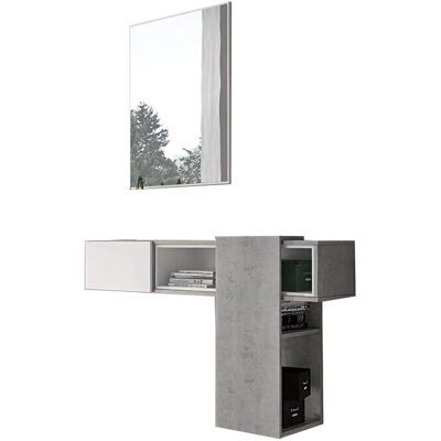 DMORA Mobile da Parete - Ingresso Moderno con Specchio DMORA Mobile da Parete - Ingresso Moderno con Specchio
