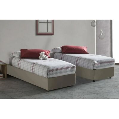 Letto singolo in ecopelle con contenitore - 80x190cm Letto singolo in ecopelle con contenitore - 80x190cm