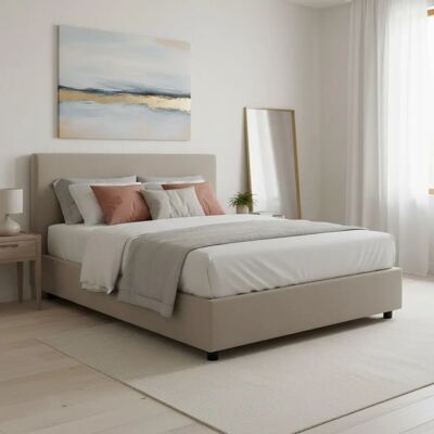 TALAMO ITALIA Klappbares Stauraumbett - 140x200cm, Stoff, Made in Italy TALAMO ITALIA Klappbares Stauraumbett - 140x200cm, Stoff, Made in Italy