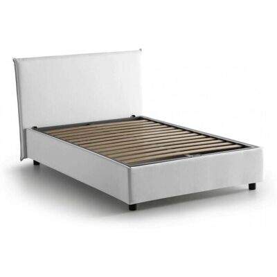 TALAMO ITALIA Weißes Stauraumbett - Für 120x200cm Matratze geeignet TALAMO ITALIA Weißes Stauraumbett - Für 120x200cm Matratze geeignet