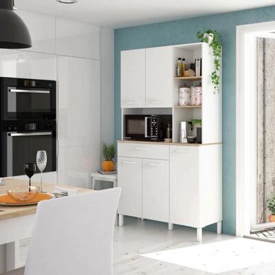 DMORA Armadio Multifunzionale Laredo - 5 Porte, 1 Cassetto, Bianco & Rovere DMORA Armadio Multifunzionale Laredo - 5 Porte, 1 Cassetto, Bianco & Rovere