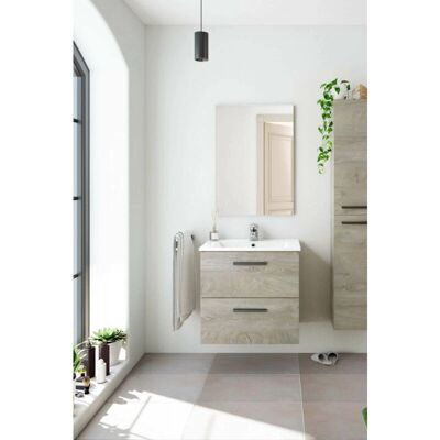 Meuble de salle de bain Dmora Fontana - 2 tiroirs, fixée au mur, 60x45cm - Publicité Meuble de salle de bain Dmora Fontana - 2 tiroirs, fixée au mur, 60x45cm - Publicité