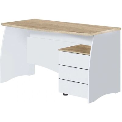 DMORA Escritorio Carrollton - Mesa de oficina moderna con 3 cajones DMORA Escritorio Carrollton - Mesa de oficina moderna con 3 cajones