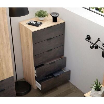 Comò Moderno Mesquite a 5 Cassetti - Mobili Camera Letto Comò Moderno Mesquite a 5 Cassetti - Mobili Camera Letto