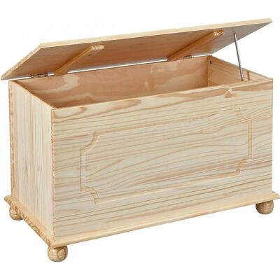 Banco de almacenamiento de pino natural Dmora - Asiento y almacenamiento Banco de almacenamiento de pino natural Dmora - Asiento y almacenamiento