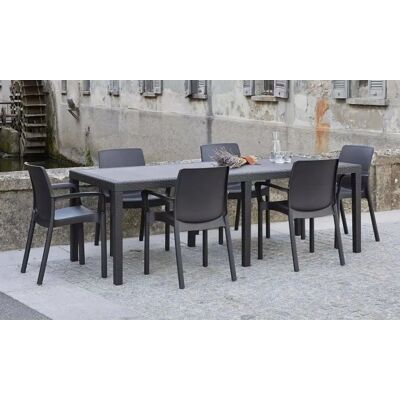 Dmora Roma Gartentisch - Rechteckiger Ausziehbarer Effekt Rattan - Italien Dmora Roma Gartentisch - Rechteckiger Ausziehbarer Effekt Rattan - Italien