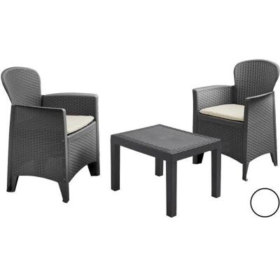 DMORA Garten Foggia Set - Außen Rattan Lounge für 2 DMORA Garten Foggia Set - Außen Rattan Lounge für 2