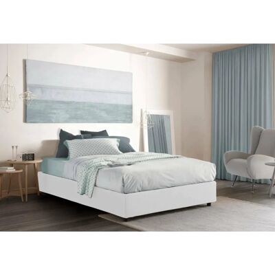 DMORA Weißes Doppelbett mit Stauraum - Bett DMORA Weißes Doppelbett mit Stauraum - Bett