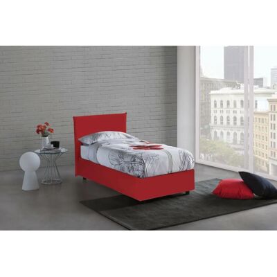 Letto DMORA con contenitore - Made in Italy - 80x190 - Rosso Letto DMORA con contenitore - Made in Italy - 80x190 - Rosso