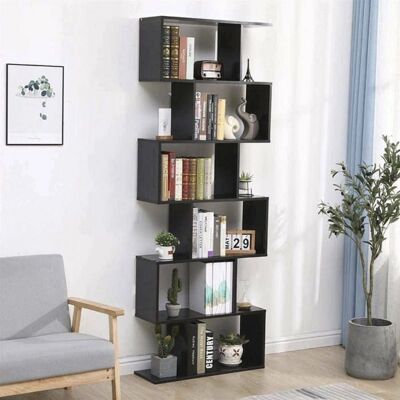 Estante de Libros DMORA - Diseño Zig Zag Moderno, 6 Estantes, Gris - Artesanía Italiana de Alta Calidad Estante de Libros DMORA - Diseño Zig Zag Moderno, 6 Estantes, Gris - Artesanía Italiana de Alta Calidad
