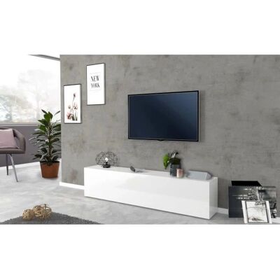Dmora Mueble de TV Blanco Brillante - Diseño Italiano Moderno Dmora Mueble de TV Blanco Brillante - Diseño Italiano Moderno