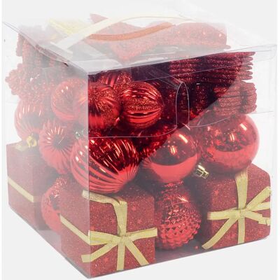 DMORA Scatola 50 decorazioni natalizie assortite - Decorazioni di Natale DMORA Scatola 50 decorazioni natalizie assortite - Decorazioni di Natale