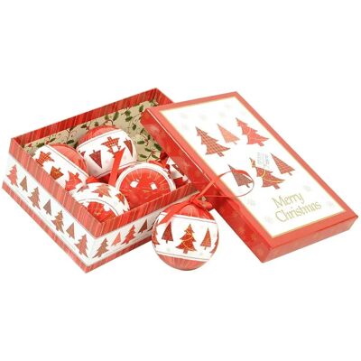 Dmora Set di 6 Decorazioni Natalizie - Stile Rosso e Bianco - Decorazione dell'Albero di Natale Dmora Set di 6 Decorazioni Natalizie - Stile Rosso e Bianco - Decorazione dell'Albero di Natale