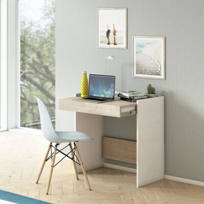DMORA Bureau Blanc Moderne avec Tiroir - Mobilier de Bureau - Publicité DMORA Bureau Blanc Moderne avec Tiroir - Mobilier de Bureau - Publicité