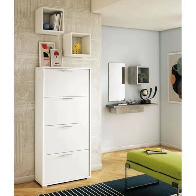 DOR-67x28h147 Porta Scarpe Bianco - Mobile Porta Scarpe Doppia Profondità DOR-67x28h147 Porta Scarpe Bianco - Mobile Porta Scarpe Doppia Profondità