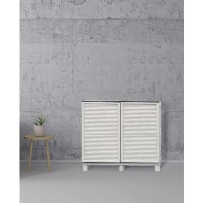 Armario de almacenamiento DMORA - Gris claro - 100x39h92 - Italia Armario de almacenamiento DMORA - Gris claro - 100x39h92 - Italia