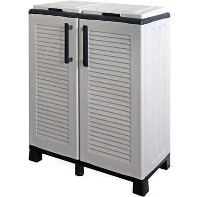 DMORA Contenitore di Riciclaggio Esterno/Interno - 68x37h90cm, Grigio Chiaro DMORA Contenitore di Riciclaggio Esterno/Interno - 68x37h90cm, Grigio Chiaro
