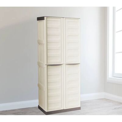 Armadio multiuso DMORA per esterni - Beige - 70x39h165 Armadio multiuso DMORA per esterni - Beige - 70x39h165