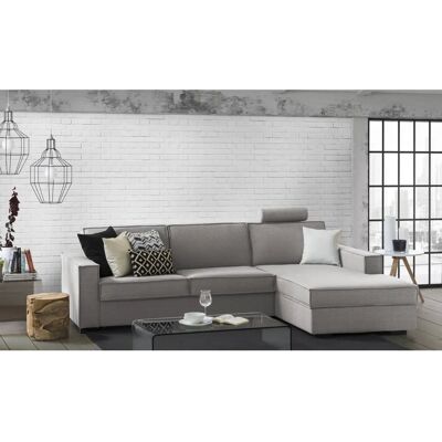 Sofá de esquina DMORA Nami - Gris - Hecho en Italia Sofá de esquina DMORA Nami - Gris - Hecho en Italia