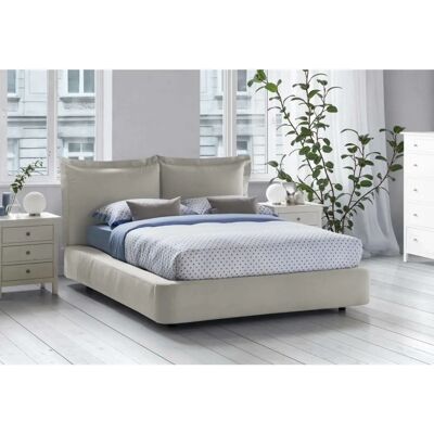 Cama doble beige DMORA - Diseño italiano Cama doble beige DMORA - Diseño italiano