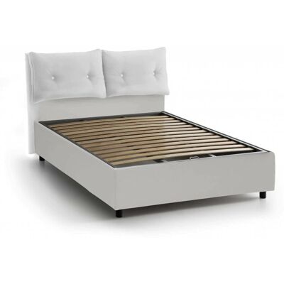 Cama Doble Blanca DMORA con Almacenamiento - Cama Cama Doble Blanca DMORA con Almacenamiento - Cama