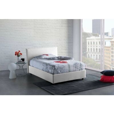DMORA Anna Cama de Tela con Almacén - 140x190cm Contenedor Francés DMORA Anna Cama de Tela con Almacén - 140x190cm Contenedor Francés