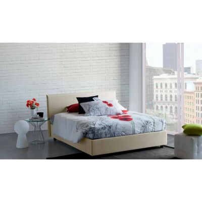 Cama Beige de Tela con Almacenamiento - Cama Doble Italiana con Colchón Cama Beige de Tela con Almacenamiento - Cama Doble Italiana con Colchón