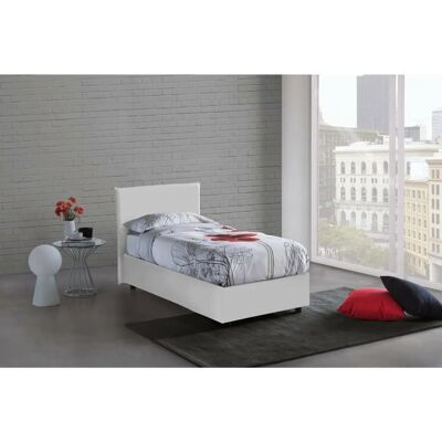 Cama Dargill de Dmora - Almacenamiento en eco-cuero con colchón Cama Dargill de Dmora - Almacenamiento en eco-cuero con colchón