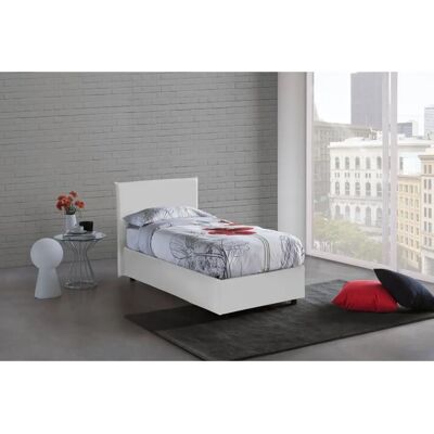Cama de almacenamiento Talamo Italia - Ecopiel, 80x200 cm, Blanco Cama de almacenamiento Talamo Italia - Ecopiel, 80x200 cm, Blanco