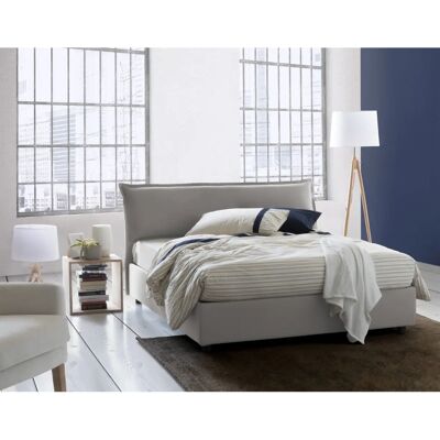 DMORA Dbianc Cama Doble Gris con Almacenamiento - Cama DMORA Dbianc Cama Doble Gris con Almacenamiento - Cama