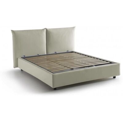 Cama Doble con Almacenamiento - 160x200cm - Beige - Italia Cama Doble con Almacenamiento - 160x200cm - Beige - Italia