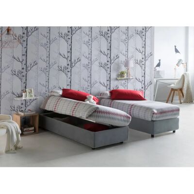 Dmora - Cama con almacenamiento y apertura lateral - 80x190cm Dmora - Cama con almacenamiento y apertura lateral - 80x190cm