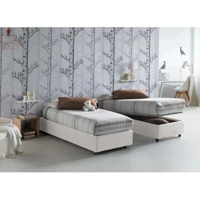 Cama individual con almacenamiento con revestimiento de tela - Tipo de cama Cama individual con almacenamiento con revestimiento de tela - Tipo de cama