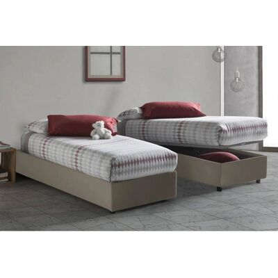 Cama individual Dabad con almacenamiento - Eco cuero - Italia Cama individual Dabad con almacenamiento - Eco cuero - Italia