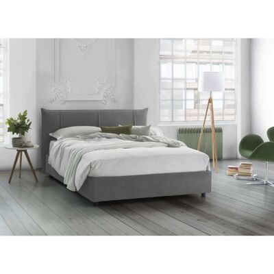 DMORA Ilenia Doppelbett in Grau mit Stauraum - Bett DMORA Ilenia Doppelbett in Grau mit Stauraum - Bett
