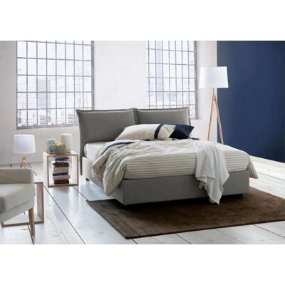 Dmora - Cama Italiana con Almacenamiento Frontal - 140x190cm - Gris Dmora - Cama Italiana con Almacenamiento Frontal - 140x190cm - Gris
