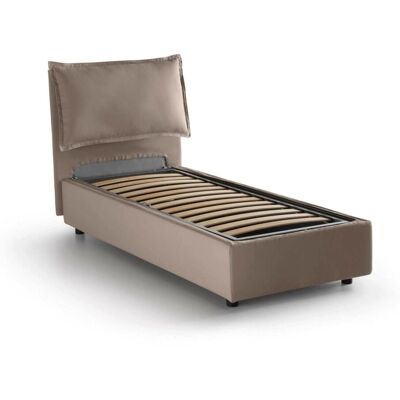 Cama individual DMORA Tórtola con almacenamiento - Cama sencilla Cama individual DMORA Tórtola con almacenamiento - Cama sencilla