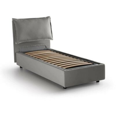 Cama de almacenamiento Dmora Zusanne - Calidad italiana, 90x190, Gris Cama de almacenamiento Dmora Zusanne - Calidad italiana, 90x190, Gris