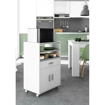 DMORA Carro de Cocina Scottsdale - Blanco - 2 Puertas, Estante - Mueble de Cocina DMORA Carro de Cocina Scottsdale - Blanco - 2 Puertas, Estante - Mueble de Cocina