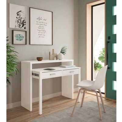 Dmora Escritorio Extensible Blanco con 2 Cajones - Escritorio Dmora Escritorio Extensible Blanco con 2 Cajones - Escritorio